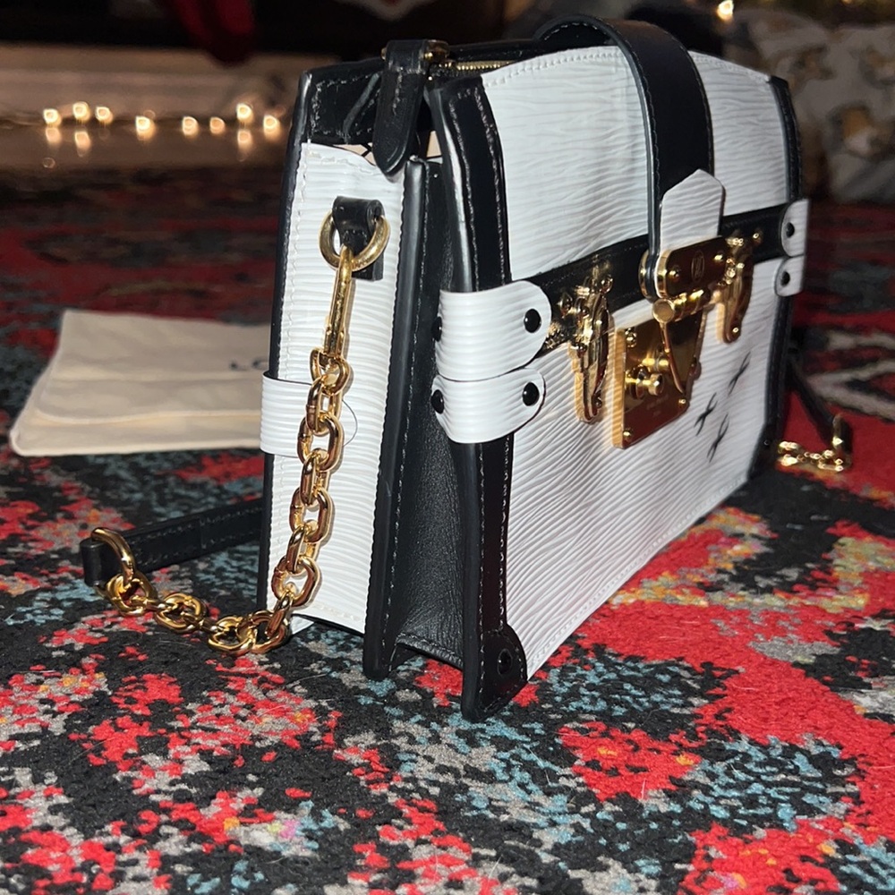 Louis Vuitton Black & White Epi Leather Trunk Clutch with Dustbag - Picture 6 of 10